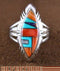 Authentic Silver And Multicolor Inlay Ring Jewelry Size 6-3/4 DS46996
